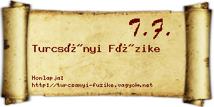 Turcsányi Füzike névjegykártya